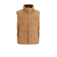 Reversible down gilet in nubuck leather and cotton, Hugo boss