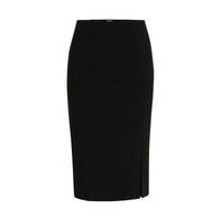 Pencil skirt in stretch fabric with front slit, Hugo boss