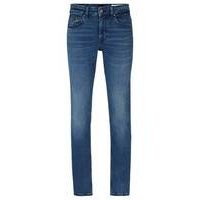 Slim-fit jeans in blue super-stretch denim, Hugo boss