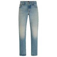 Regular-fit jeans in blue rigid denim, Hugo boss