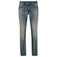 Slim-fit jeans in beige-tinted blue denim, Hugo boss