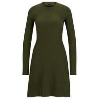 Slim-fit long-sleeved dress with mixed structures, Hugo boss