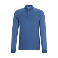 Cotton-blend slim-fit polo shirt with mercerised finish, Hugo boss