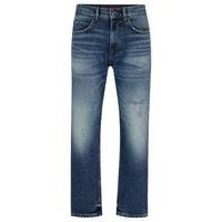 Loose-fit jeans in vintage-washed comfort-stretch denim, Hugo boss