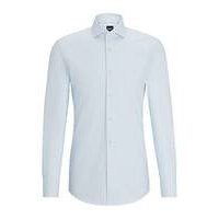 Slim-fit shirt in easy-iron structured stretch cotton, Hugo boss