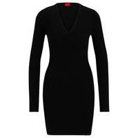 Wrap-effect crepe dress with cut-out detail, Hugo boss