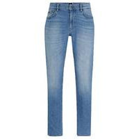 Slim-fit jeans in blue super-soft stretch denim, Hugo boss