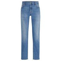 Regular-fit jeans in blue super-soft denim, Hugo boss