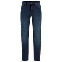 Slim-fit jeans in blue performance-stretch denim, Hugo boss