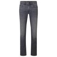 Slim-fit jeans in black Italian cashmere-touch denim, Hugo boss