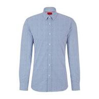 Extra-slim-fit shirt in printed cotton poplin, Hugo boss