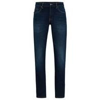Slim-fit jeans in blue Italian cashmere-touch denim, Hugo boss