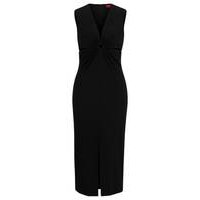 Sleeveless midi dress with cut-outs and ring detail, Hugo boss
