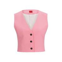 Regular-fit cropped waistcoat in stretch fabric, Hugo boss