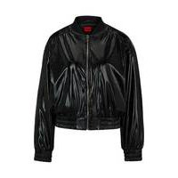 Relaxed-fit bomber jacket in faux leather, Hugo boss
