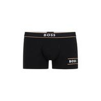 Stretch-cotton trunks with stripes and branding, Hugo boss