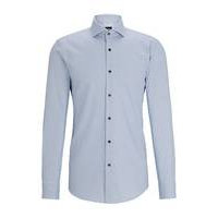 Slim-fit shirt in printed Oxford stretch cotton, Hugo boss