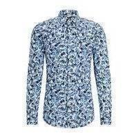 Slim-fit shirt in floral-print stretch cotton, Hugo boss