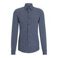 Slim-fit shirt in printed performance-stretch material, Hugo boss