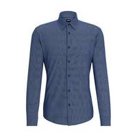 Slim-fit shirt in printed performance-stretch fabric, Hugo boss