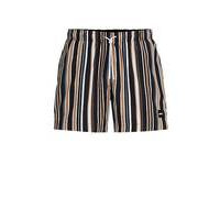 Fully lined swim shorts in striped quick-dry fabric, Hugo boss