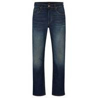 Relaxed-fit jeans in beige-tinted blue stretch denim, Hugo boss