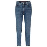 Relaxed-fit mom jeans in blue rigid denim, Hugo boss