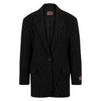 HUGO x Bella Poarch oversized-fit pinstripe jacket, Hugo boss