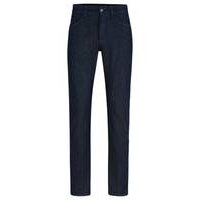 Slim-fit jeans in blue mechanical-stretch denim, Hugo boss