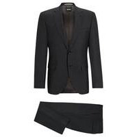 Regular-fit suit in micro-patterned virgin wool, Hugo boss