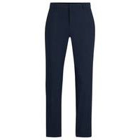 Slim-fit trousers in micro-patterned performance-stretch jersey, Hugo boss