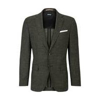 Slim-fit jacket in a patterned wool blend, Hugo boss