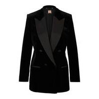 Double-breasted jacket in cotton velvet, Hugo boss