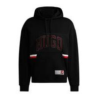 Cotton-terry relaxed-fit hoodie with sporty logo, Hugo boss