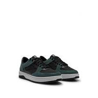 Lace-up trainers in faux leather and suede, Hugo boss
