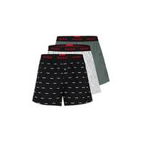 Three-pack of cotton boxer shorts with logo waistbands, Hugo boss