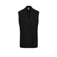 Sleeveless relaxed-fit jacket in wool-blend twill, Hugo boss