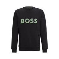 Cotton-blend sweatshirt with 3D-moulded logo, Hugo boss