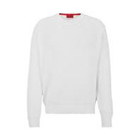 Relaxed-fit sweater with knitted structure and crew neckline, Hugo boss