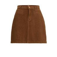 A-line skirt in stretch-cotton corduroy, Hugo boss