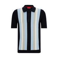 Zip-neck polo sweater with vertical stripes, Hugo boss