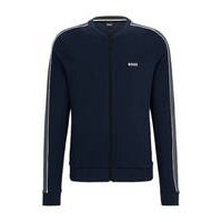 Cotton-blend zip-up jacket with embroidered logo, Hugo boss