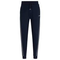 Cotton-blend tracksuit bottoms with embroidered logo, Hugo boss