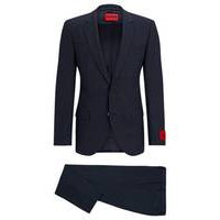 Checked slim-fit suit in a stretch-wool blend, Hugo boss