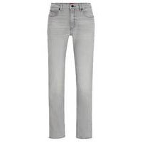 Slim-fit jeans in light-grey denim, Hugo boss