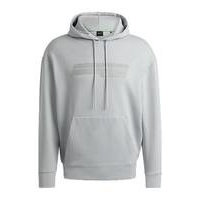 Cotton-blend relaxed-fit hoodie with logo artwork, Hugo boss