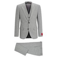 Three-piece slim-fit suit in performance-stretch cloth, Hugo boss