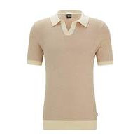 Cotton-blend polo sweater with open collar, Hugo boss