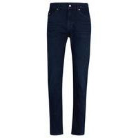 Tapered-fit jeans in dark-blue Italian denim, Hugo boss