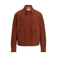 Regular-fit jacket in nubuck leather, Hugo boss